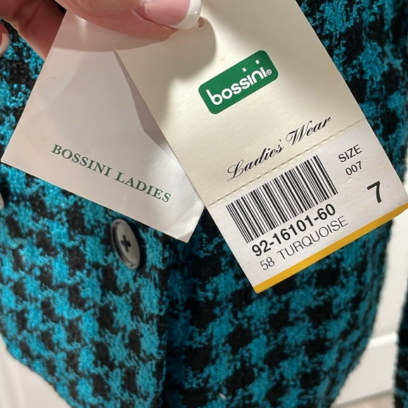 Bossini Turquoise Tweed, Double-breasted blazer, NWT - Picture 6 of 8